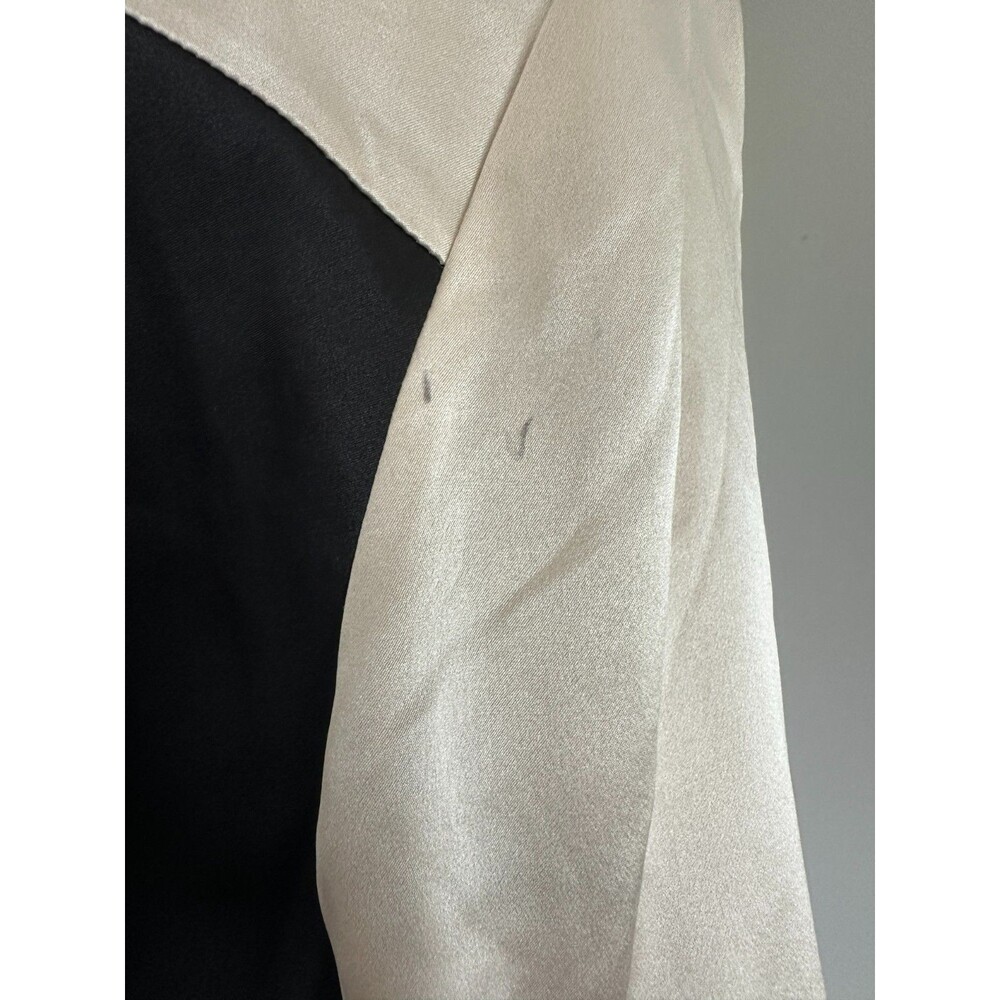 REISS Lorey 100% Silk Colorblock Blouse Black Champagne US 8 UK 12 - Picture 7 of 9